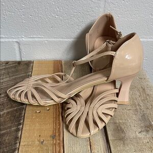 Elegant Beige Strappy Heels